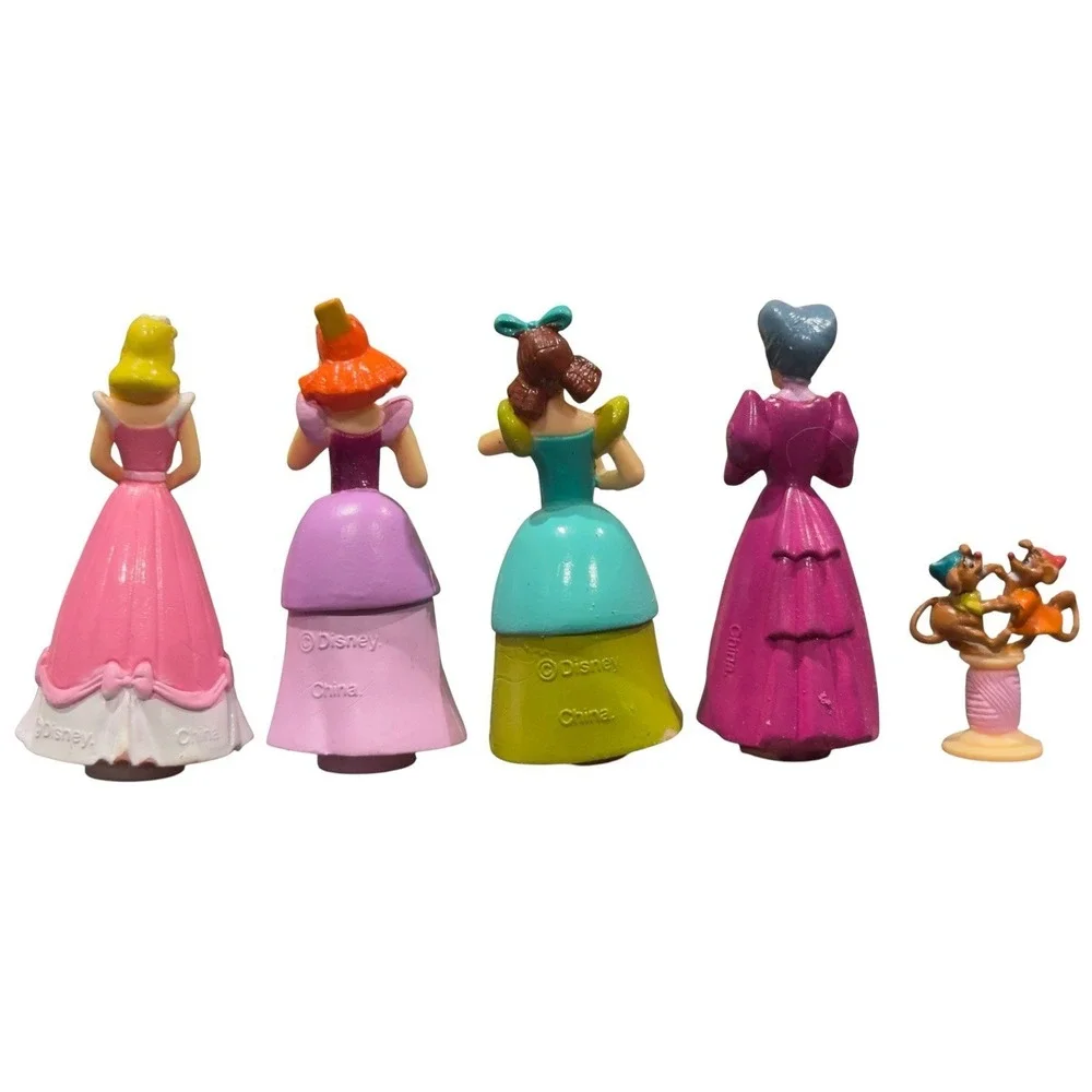 Vintage Disney Polly Pocket Cinderella Figure Lot Stepsisters Stepmother Mice